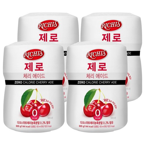리치스 제로 체리 에이드 분말, 600g, 4개