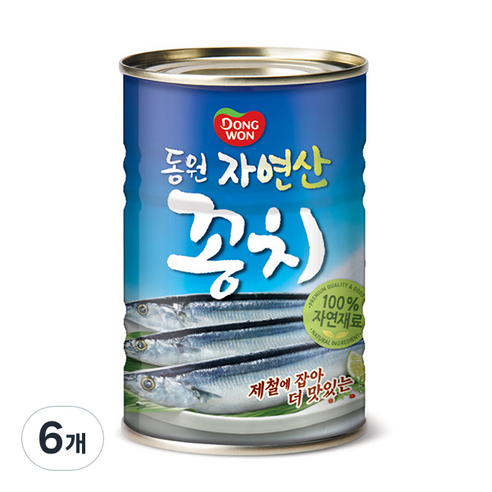 동원 꽁치 원터치 통조림, 300g, 6개