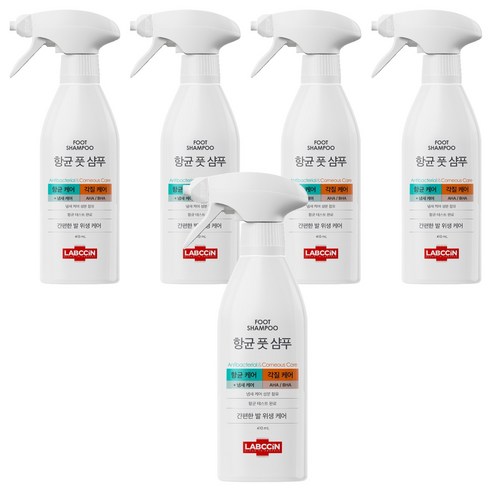 랩신 항균 풋샴푸, 1개입, 5개, 410ml