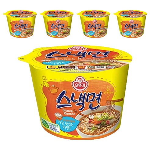 오뚜기 스낵면 컵라면 90g, 5개