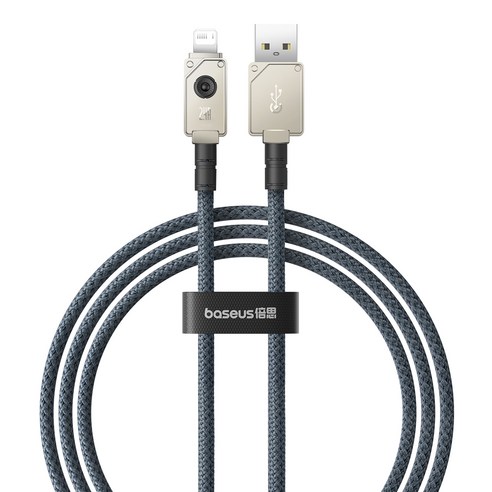 베이스어스 언브레이커블 내구성 고속충전 케이블 USB to 애플8핀 2.4A, 1m, 화이트, 1개
