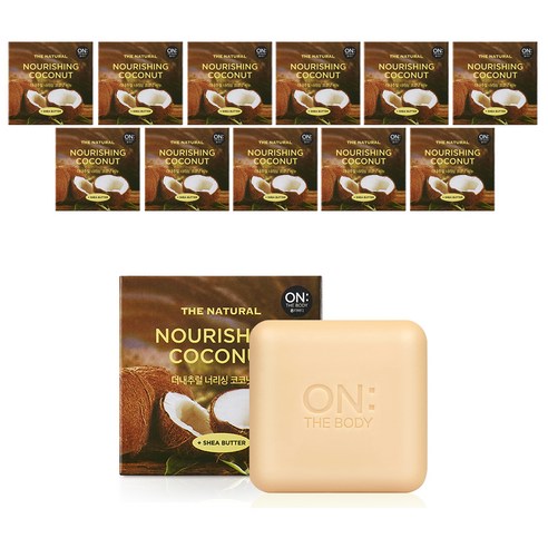 온더바디 더내추럴 너리싱 목욕비누 코코넛향, 90g, 12개