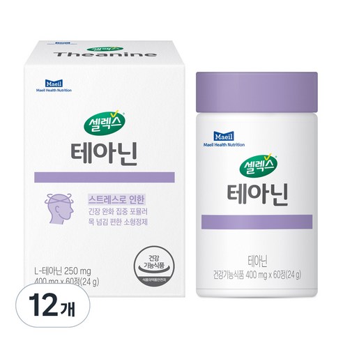 셀렉스 테아닌 24g, 60정, 12개