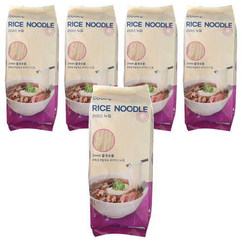 쿡샵 라이스 누들 3mm, 5개, 250g
