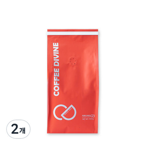 커피디바인 디카페인 브라질 NY 3분의2 원두, 홀빈(분쇄안함), 500g, 2개