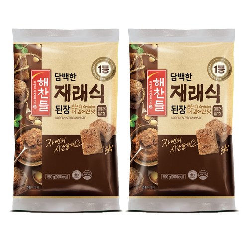 해찬들 재래식 된장, 500g, 2개