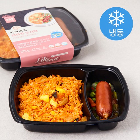 마이비밀 라이킷 도시락 김치볶음밥과 소세지야채볶음 2개입 (냉동), 370g, 1개