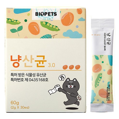 바이오펫츠 고양이 영양제, 장건강/유산균, 1개