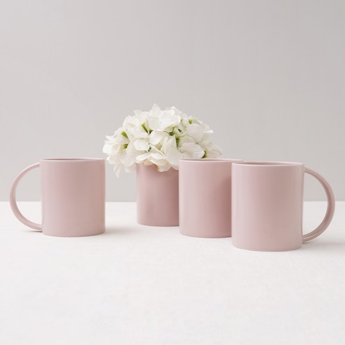 보울보울 국산 볼볼홈파티 빅머그 600ml, 파우더핑크, 4개