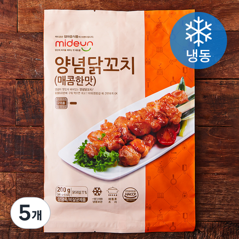 미드운 양념닭꼬치 매콤한맛 5개입 (냉동), 200g, 5개