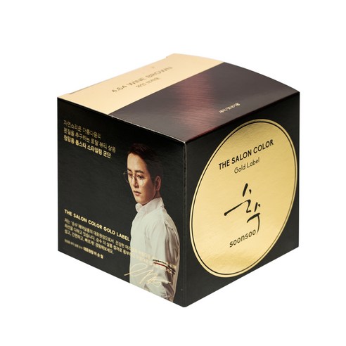 순수 더 살롱 컬러 골드라벨 염모제, 와인 브라운, 1개