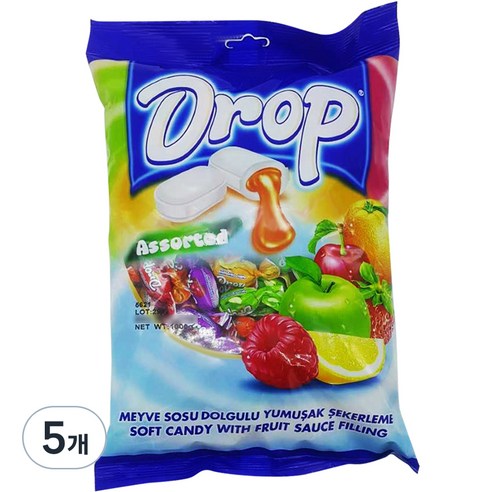드롭 어소티트 소프트캔디 6가지맛, 1kg, 5개