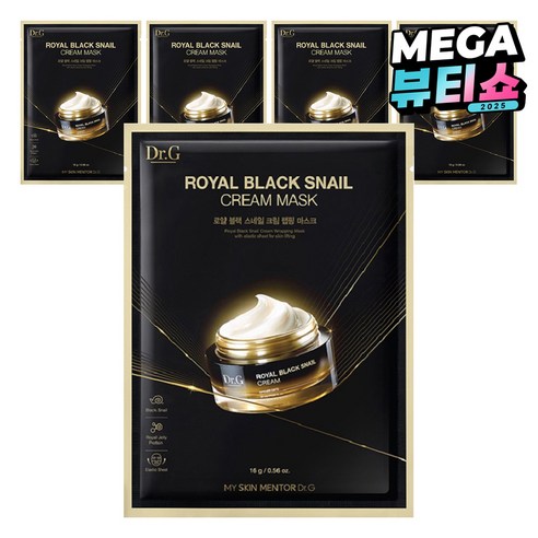 닥터지 로얄 블랙 스네일 크림 마스크, 5개입, 1개