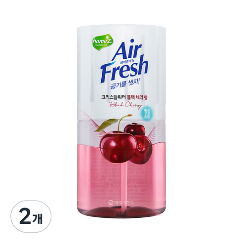 홈즈 에어후레쉬 크리스탈워터 블랙체리향 본품, 400ml, 2개, 과일/트로피칼향