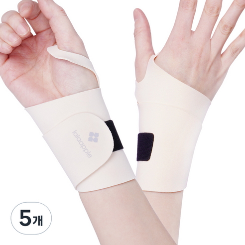 라라애플 슬림핏 손목 보호대 2p, 크림 베이지, 5개