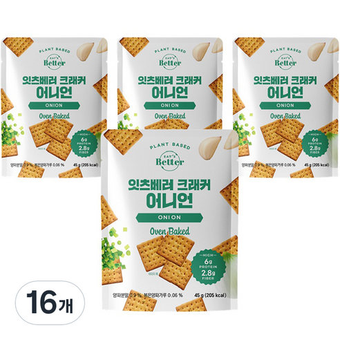 잇츠베러 크래커 어니언맛, 45g, 16개
