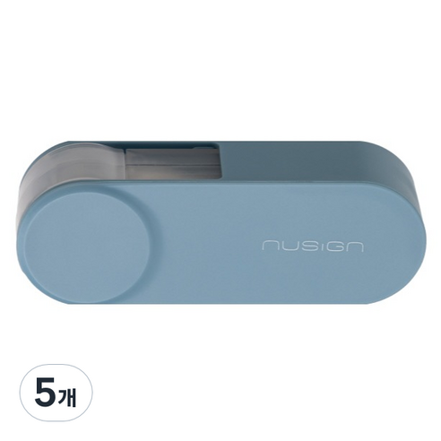 누사인 스윙 접이식 회전형 수정테이프 5mm x 6m, 모스 블루, 5개