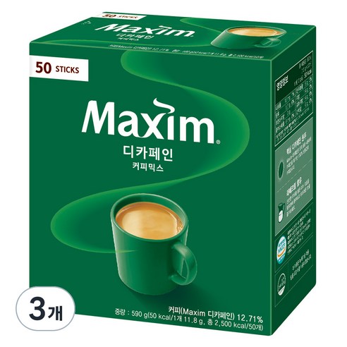 맥심 디카페인 커피믹스, 11.8g, 50개입, 3개