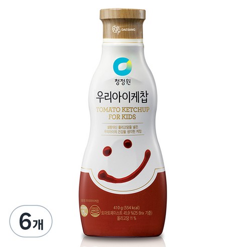 청정원 우리아이 토마토 케찹, 410g, 6개