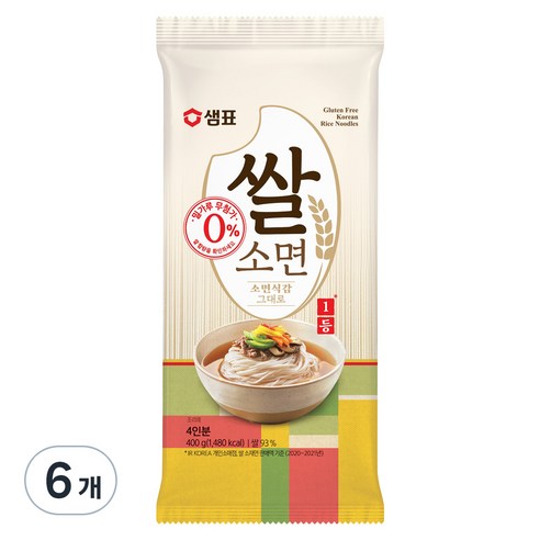 샘표 쌀 소면, 6개, 400g