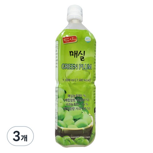 스위트코리아 매실액상, 1L, 3개
