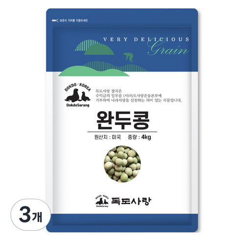 독도사랑 완두콩, 4kg, 3개