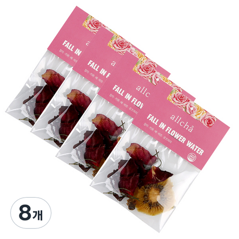 올차 장미 플라워 워터 꽃차, 3g, 1개입, 8개