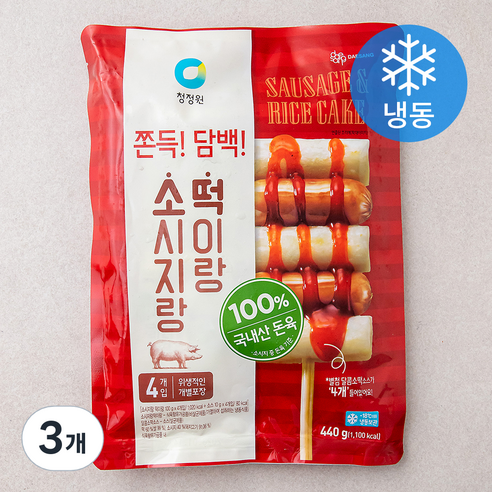 청정원 소시지랑 떡이랑 (냉동), 440g, 3개