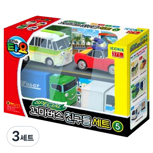타요 스페셜 꼬마버스 친구들 5 작동완구 세트, 혼합색상, 3세트