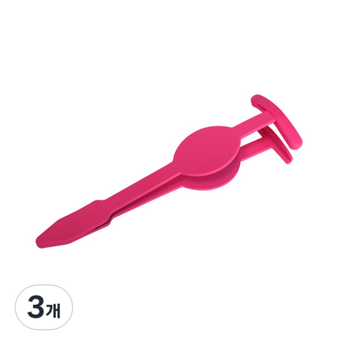 와이츄 속눈썹 집게 와이드형 라운드, 핑크, 3개