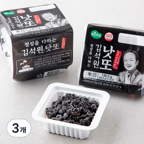 맑은물에 김석원 쥐눈이콩 낫또, 45.5g, 3개입, 6개