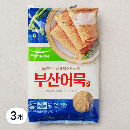 풀무원 부산어묵 10장, 450g, 3개