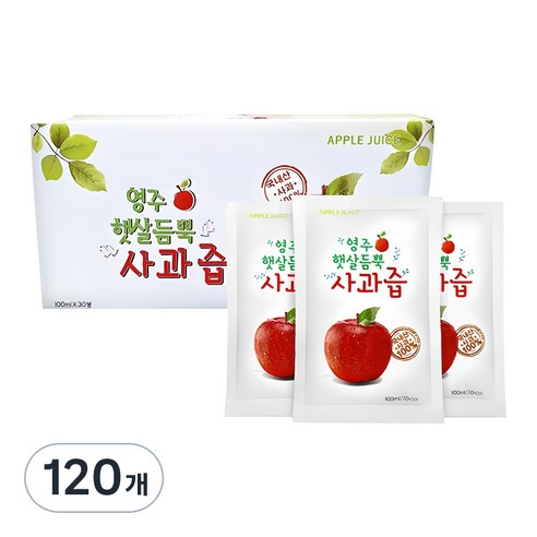 영주 햇살듬뿍 사과즙, 100ml, 120개