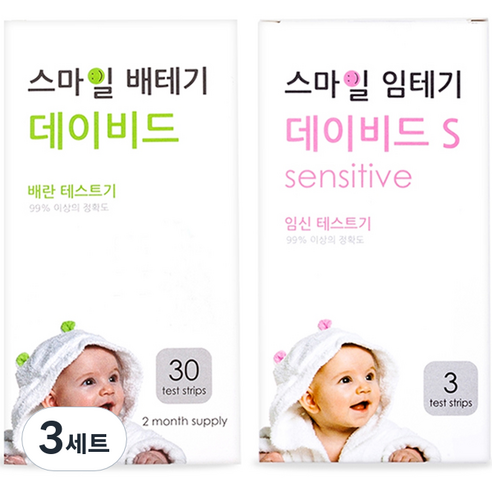 스마일랩 스마일 데이비드 배란테스트기 30p + 데이비드 S 임신테스트기 3p, 3세트, 30개입