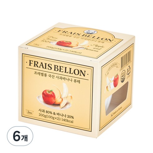 프레벨롱 국산 과일퓨레, 사과바나나, 200g, 6개
