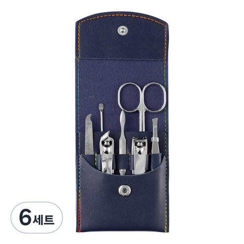 칼리오페 가죽케이스 발톱 손톱깍이 7종 세트, 6세트, 블루