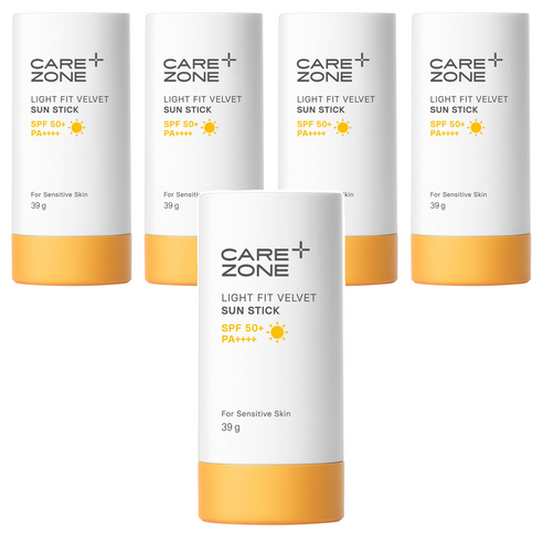 케어존 라이트핏 벨벳 선스틱 SPF50+ PA++++, 39g, 5개