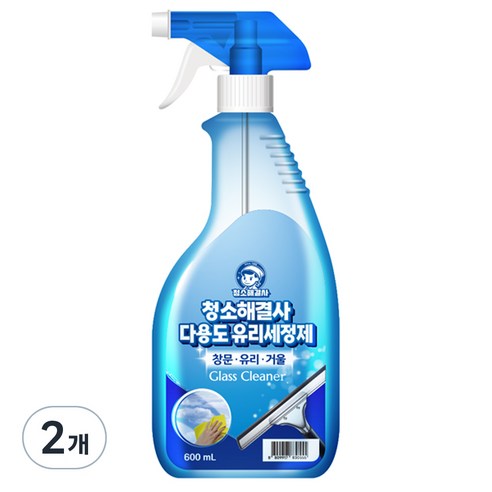 청소해결사 다용도 유리세정제, 600ml, 2개