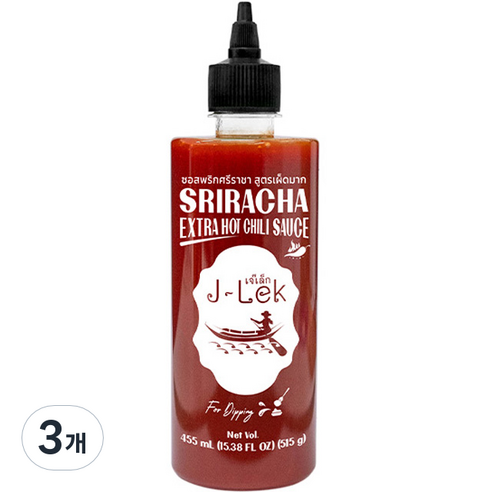 델리타이 J-LEK 엑스트라 핫 스리라차 칠리소스, 455ml, 3개