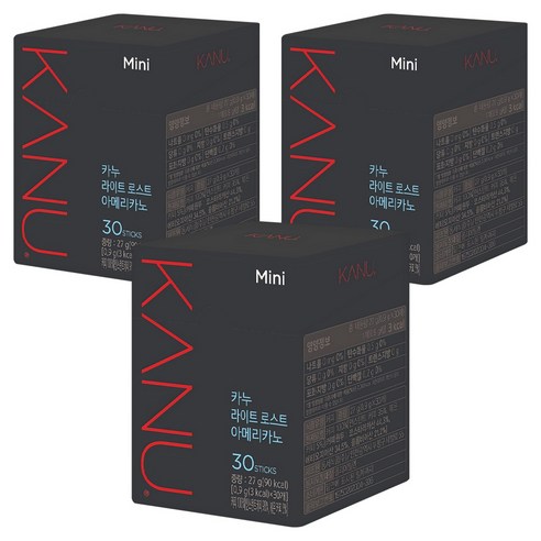 카누 라이트 로스트 아메리카노 원두커피믹스, 0.9g, 30개입, 3개
