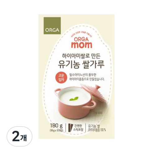 올가맘 하이아미쌀로 만든 유기농 쌀가루 고운입자, 180g, 2개 180g × 2개 섬네일