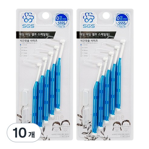 SGS 어금니용 치간칫솔 0.6mm, 5개입, 10개
