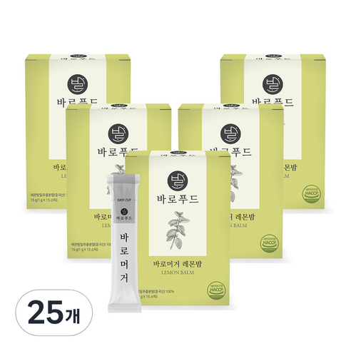 바로푸드 바로머거 레몬밤 고형차 스틱, 1g, 15개입, 25개