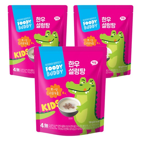 푸디버디 유아용 한우 설렁탕 180g × 한우 설렁탕 × 3개, 개당 중량 × 맛 × 수량 섬네일