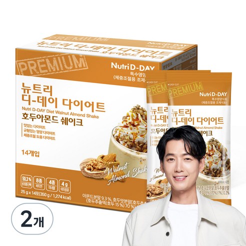 뉴트리디데이 다이어트 호두아몬드 쉐이크, 25g, 2개