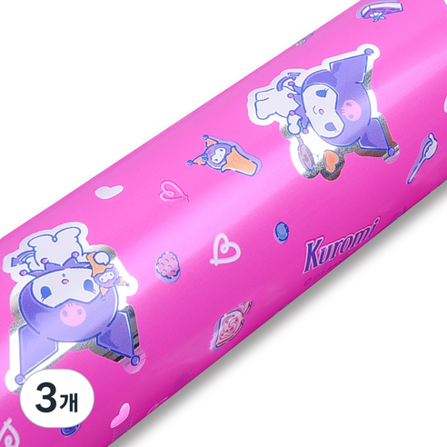 좋은기븐 산리오 메탈포장지 53cm X 15m, 쿠로미 핑크, 3개