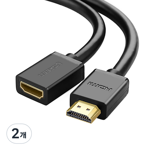 유그린 순동 4K HDMI V2.0 연장케이블, 2개, 0.5m