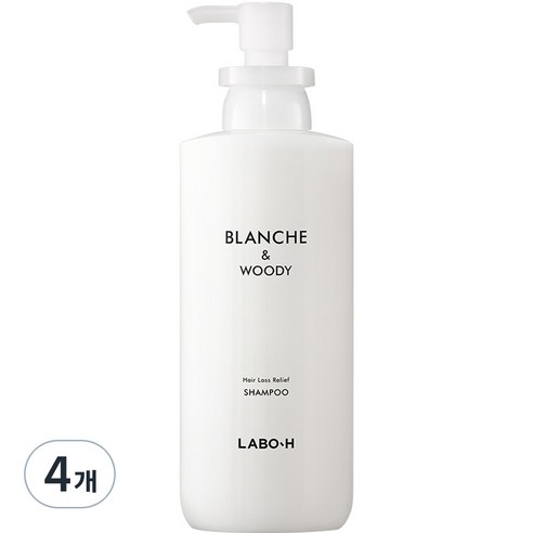 라보에이치 탈모증상완화 두피강화 샴푸 블랑쉬앤우디, 4개, 400ml