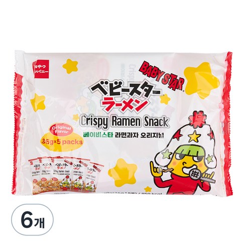 베이비스타 라면과자 오리지널 5p, 180g, 6개