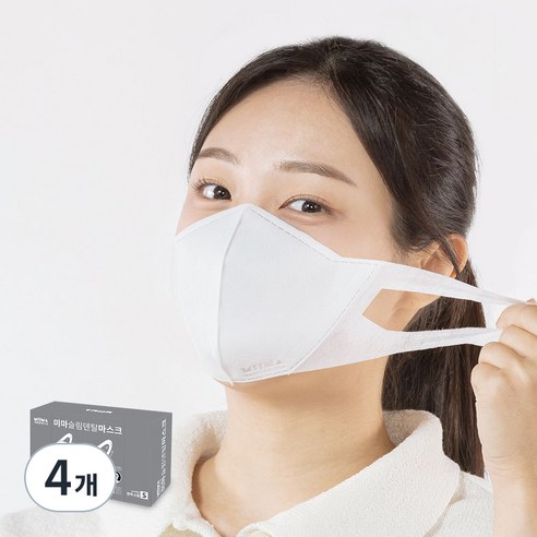 미마마스크 슬림덴탈마스크 소형 S, 50개입, 흰색, 4개